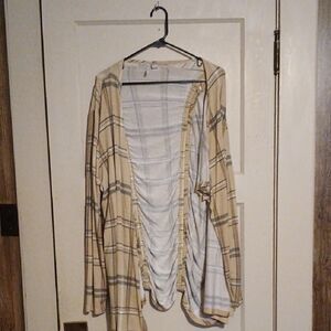 Plaid Open Front Cardigan